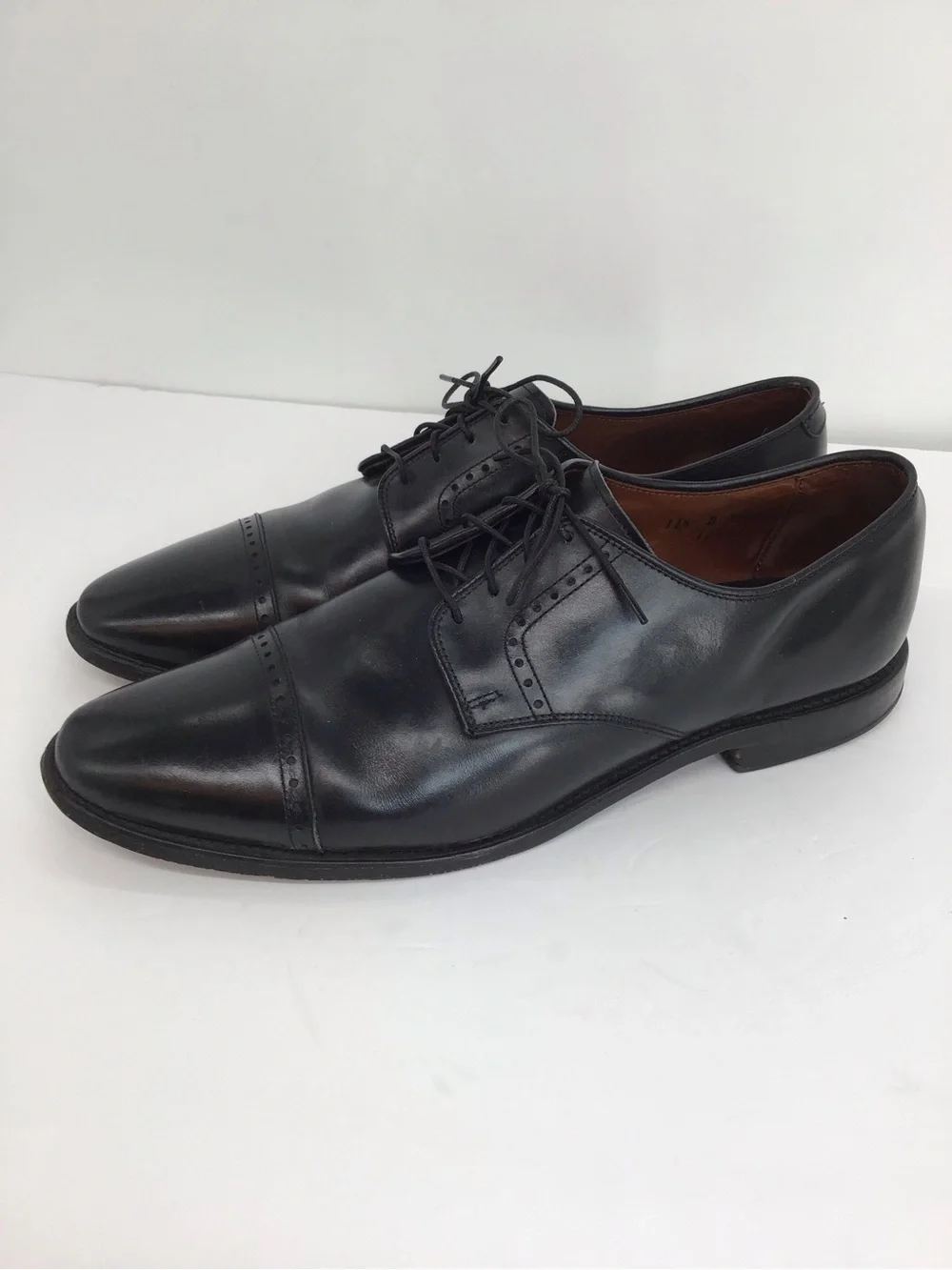 Allan Edmonds Men’s Clifton Calf Leather Cap-Toe Derby Oxfords Black Size 11.5D